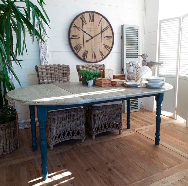 Mesa extensible de madera de pino provenzal de Cocodeco Mesa extensible de madera de pino provenzal de Cocodeco