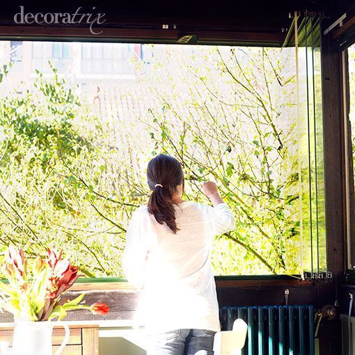 Cocina de estilo rústico/cortina de cristal Cocina de estilo rústico/cortina de cristal