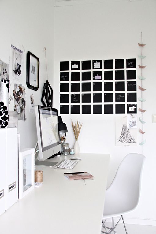 Diseña tu oficina en casa: calendario de pizarra Diseña tu oficina en casa: calendario de pizarra