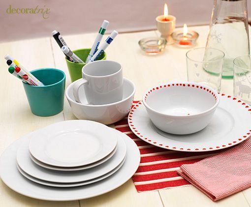 Pintar vajilla infantil navideña/materiales Pintar vajilla infantil navideña/materiales