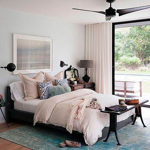 casa_dormitorio Una vivienda de estilo rústico vintage en Los Hamptons