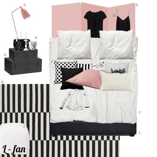 Ropa de cama rosa y negra para dormitorio femenino Ropa de cama rosa y negra para dormitorio femenino