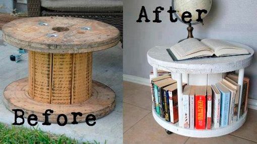 mesa-hecha-con-carrete-de-cable reciclados