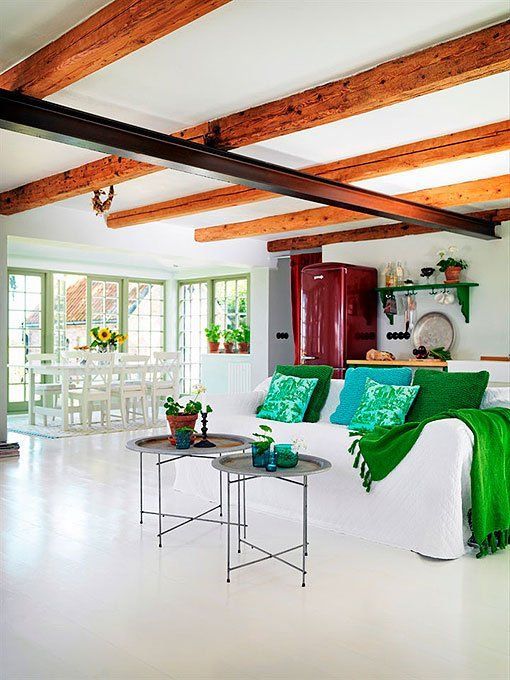 salon_comedor_cocina Decoración de estilo rústico renovado