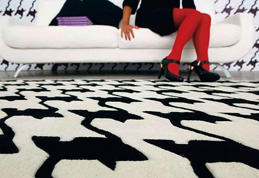 Alfombra con estampado pata de gallo, de PortobelloStreet Alfombra con estampado pata de gallo, de PortobelloStreet