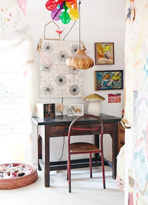 Escritorio infantil de la casa frente a la playa de los Tuckey en Sidney Escritorio infantil de la casa frente a la playa de los Tuckey en Sidney