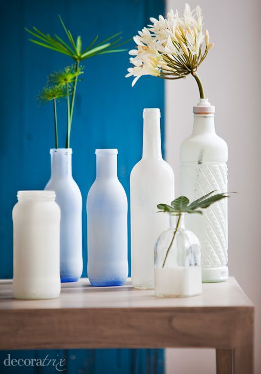 Botellas decoradas con spray Botellas decoradas con spray