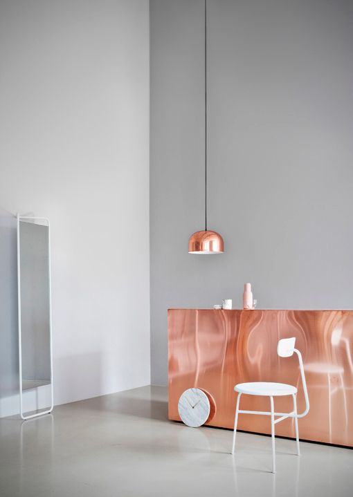 Objetos de diseño en cobre: barra de cocina Objetos de diseño en cobre: barra de cocina