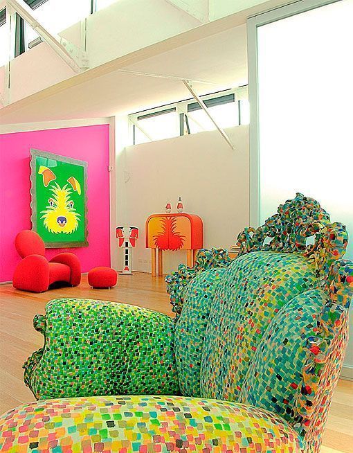 Loft colorista de la diseñadora Anna Gilli Loft colorista de la diseñadora Anna Gilli