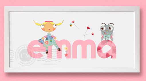 Ilustraciones infantiles de Inés Moreno: láminas con nombres Ilustraciones infantiles de Inés Moreno: láminas con nombres