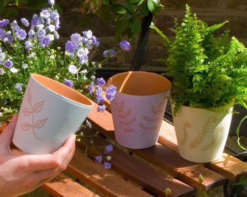 maceteros de terracota pintados y grabados maceteros de terracota pintados y grabados