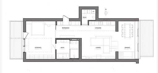 Ladrillo visto en interiores: plano del apartamento Ladrillo visto en interiores: plano del apartamento