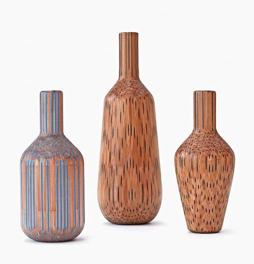 Jarrones hechos con lápices Jarrones hechos con lápices