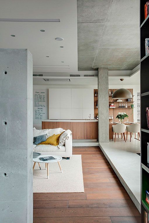 Piso moderno y cómodo: salón con cocina integrada Piso moderno y cómodo: salón con cocina integrada
