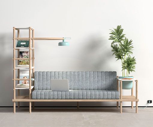 Herb con estantería y mesa auxiliar Herb con estantería y mesa auxiliar