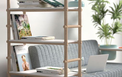 Herb con estantes de madera lacada en blanco Herb con estantes de madera lacada en blanco