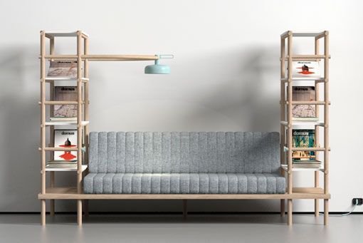 Herb con una estantería a cada lado Herb con una estantería a cada lado