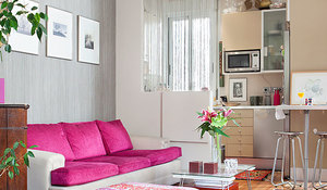 Cortina de separación entre salón y cocina