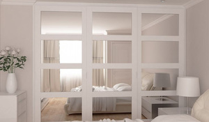 Puertas de armario de cuarterones y espejo