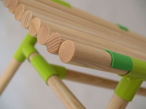 taburete croquet en verde