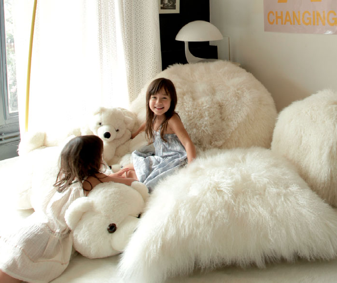 Cojines Love de piel de cabra del Tibet