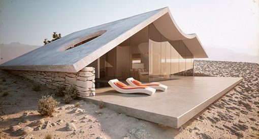 Magnífica casa virtual en el desierto desconocido