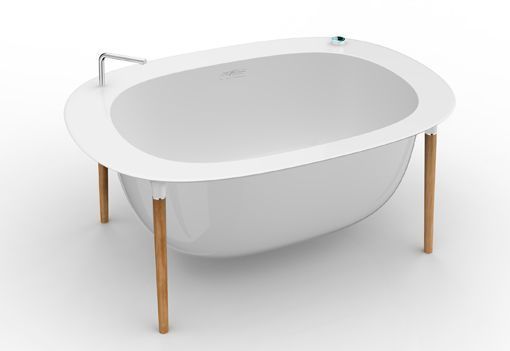 Bañera blanca exenta de sanitarios del futuro Modern Nomads Modern Nomads de Corian