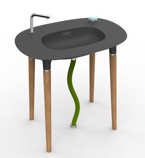 Lavabo exento de la original serie de sanitarios Modern Nomads de Corian