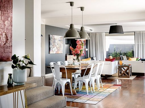 salón comedor en una casa relajada y luminosa