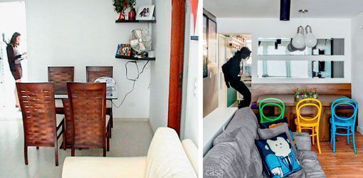 Salón, comedor y cocina. Antes y después del comedor