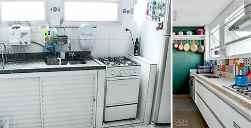 Salón, comedor y cocina. Antes y después de la cocina