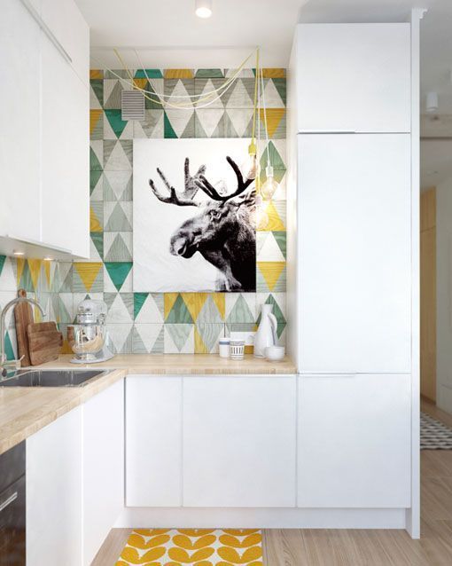 apartamento de 45 metros cuadrados, cocina en blanco