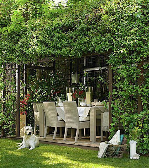 rincones sombreados, cenador en acero cortén