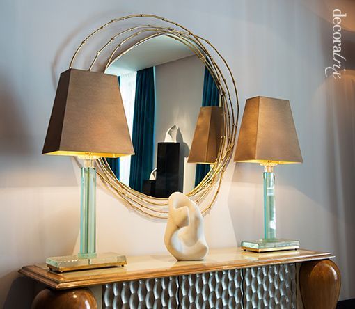 Espejo de pared redondo Fluted estilo clásico renovado