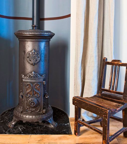 apartamento de 25 metros, estufa de hierro fundido