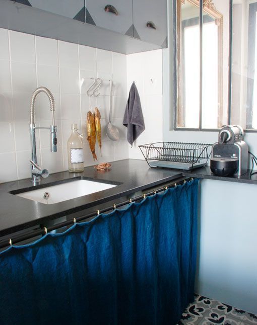 apartamento de 25 metros, cocina con encimera de piedra