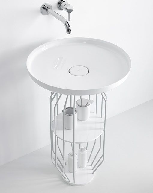 Bowl con pie tubular en blanco