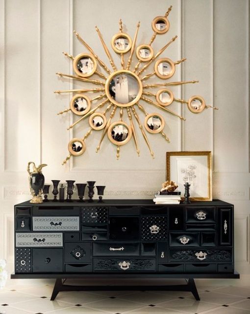 Tendencias decorativas de ayer y hoy: mueble y espejo de Boca do Lobo