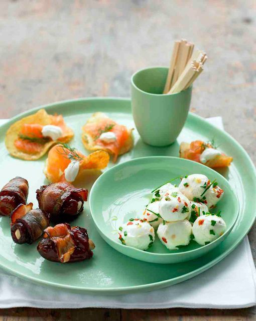 Aperitivos para la comida de Navidad: bolitas de mozzarella