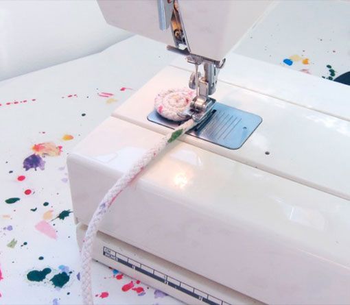 Cestas de cuerda cosidas a maquina