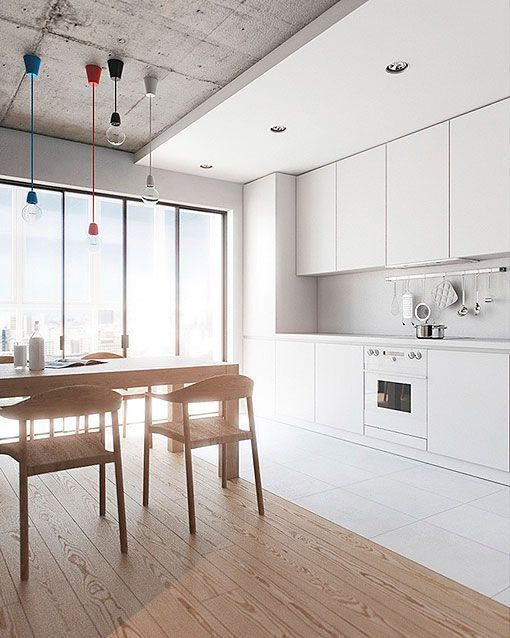 Estilo hipster: cocina en blanco y madera