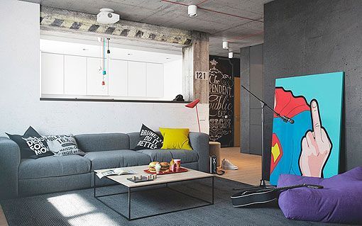 Estilo hipster: apartamento de una persona creativa