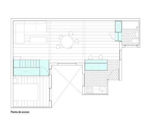 Piso reformado, plano plywood trio