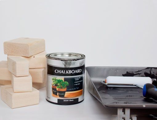 Bloques de madera pintada, materiales necesarios