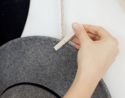 Perchero de cobre para sombreros, sujetar a las cuerdas