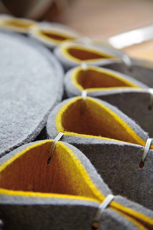 Muebles de fieltro: Ruff Pouf por Romero Vallejo