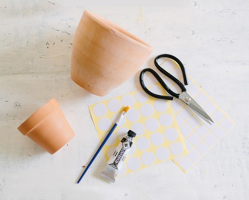 decorar macetas de interior, materiales