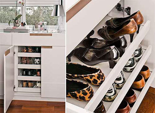Ideas para organizar zapatos en muebles a medida