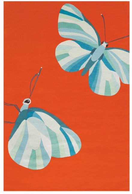 Alfombra con dibujo de mariposas de The Rug Company