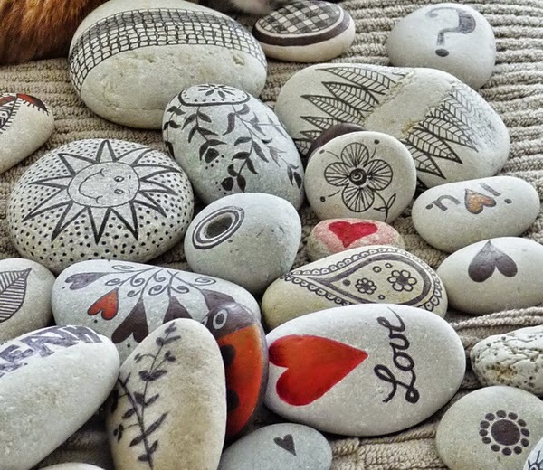 Piedras de mar pintadas
